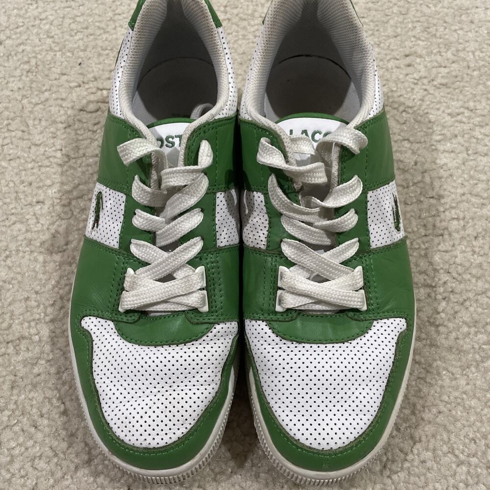 Lacoste Thrill Sport Casual Sneaker Mens Size 9 Green White Preowned Good